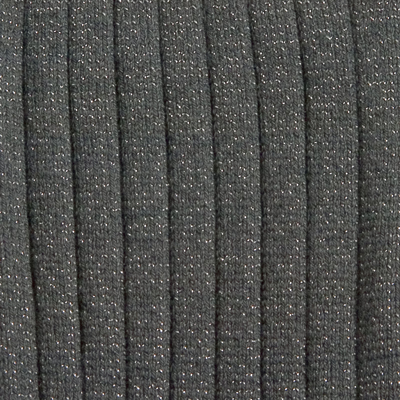 Adult Victoire Glitter Ribbed Crew Socks | Pebble Gray