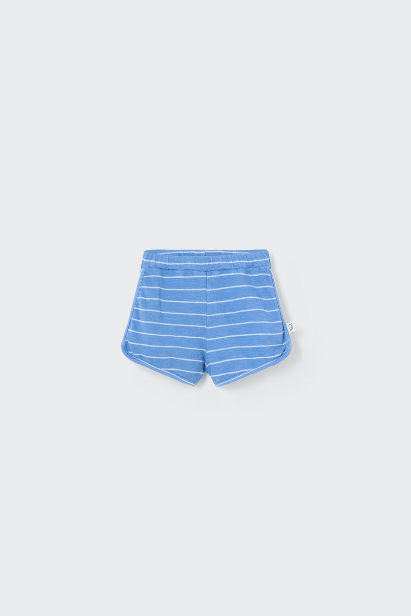 Baby Organic Wide Stripes Crepe Shorts | Blue