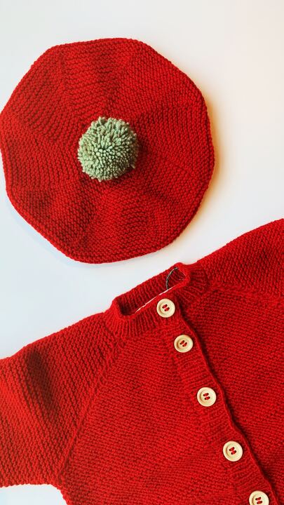 Regular Knitted Cardigan | Red