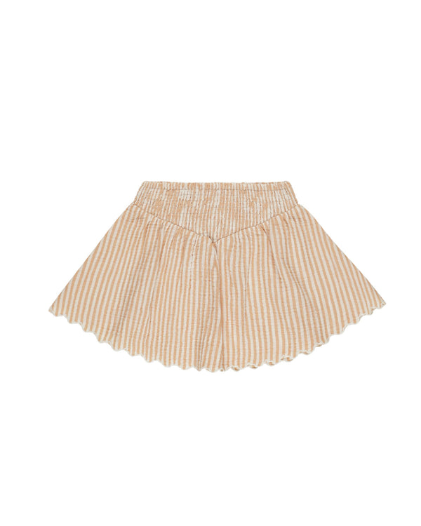 Smocked V Mini Skirt | Grapefruit