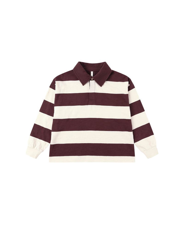 Rugby Polo | Burgundy Stripe
