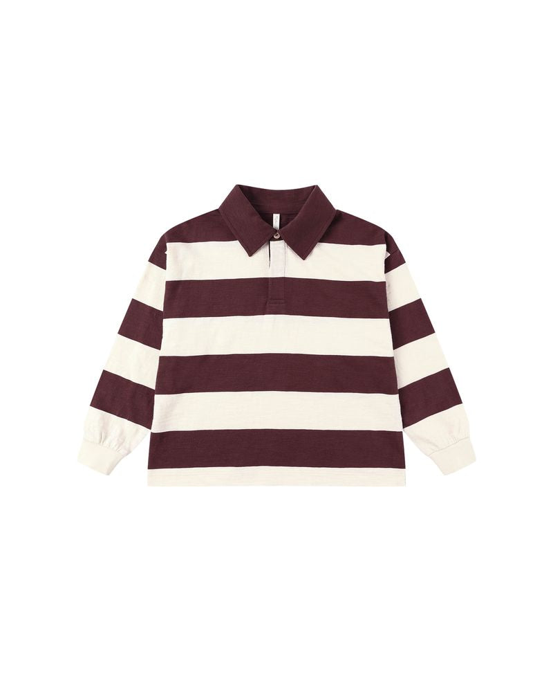 Rugby Polo | Burgundy Stripe