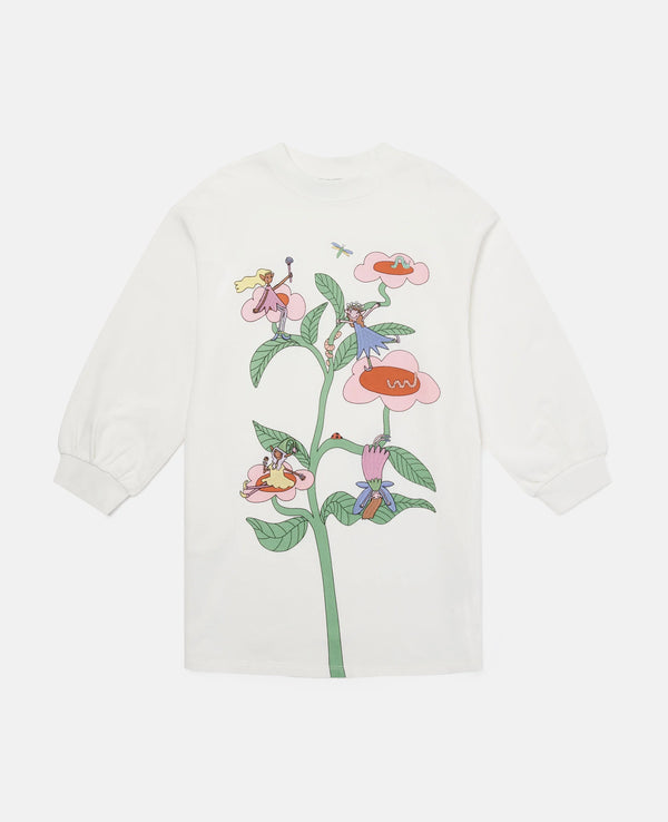 Fairies Print Crewneck Sweatshirt Dress