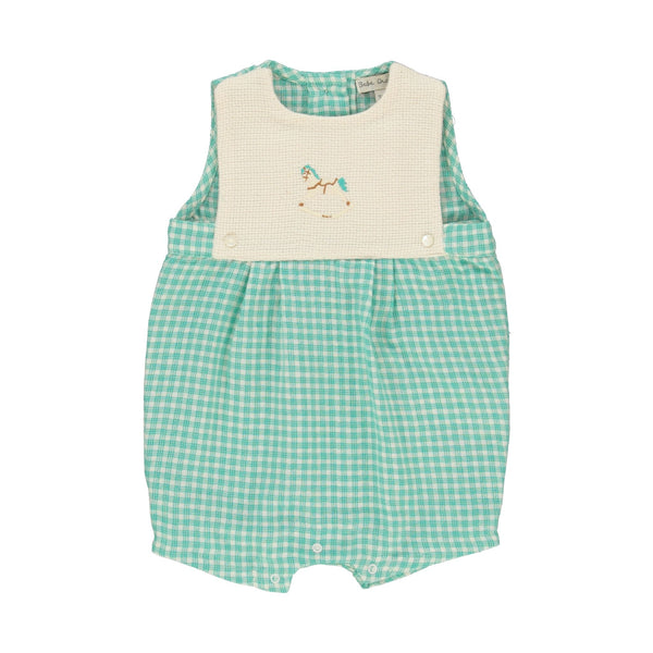 Baby Leo Romper | Mediterranean Check