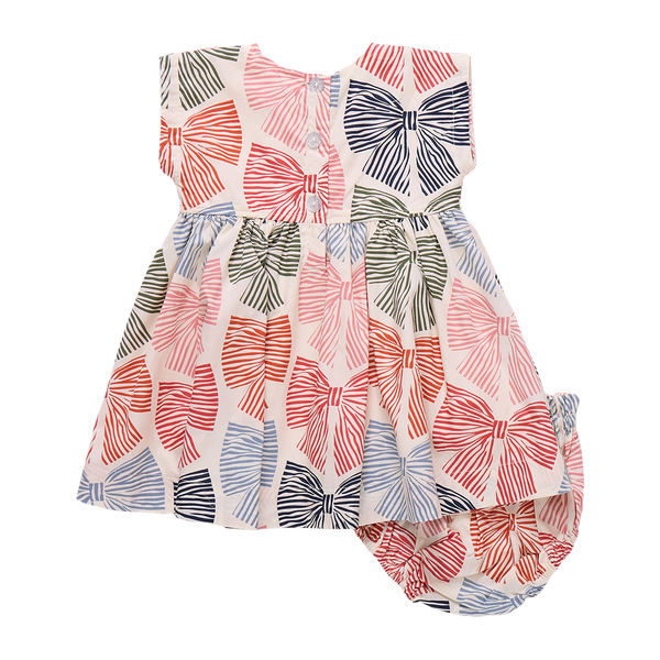 Baby Girls Adaline Dress Set | Multi Striped Bows