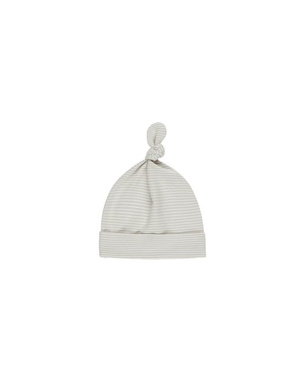 Knotted Baby Hat | Sky Micro Stripe