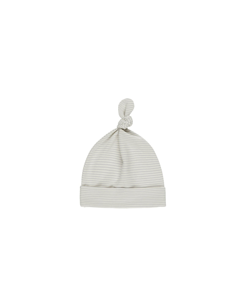 Knotted Baby Hat | Sky Micro Stripe