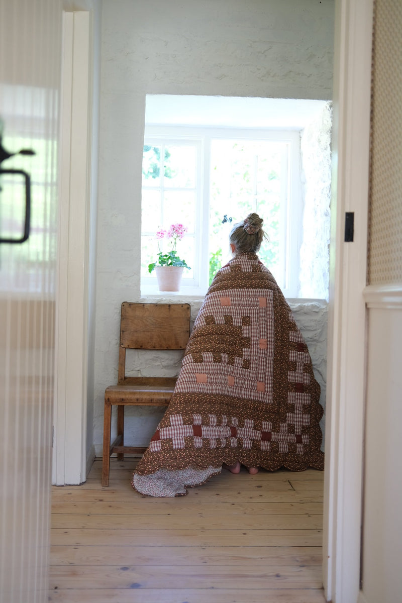 Chocolate Gingham Patchwork Quilt Baby