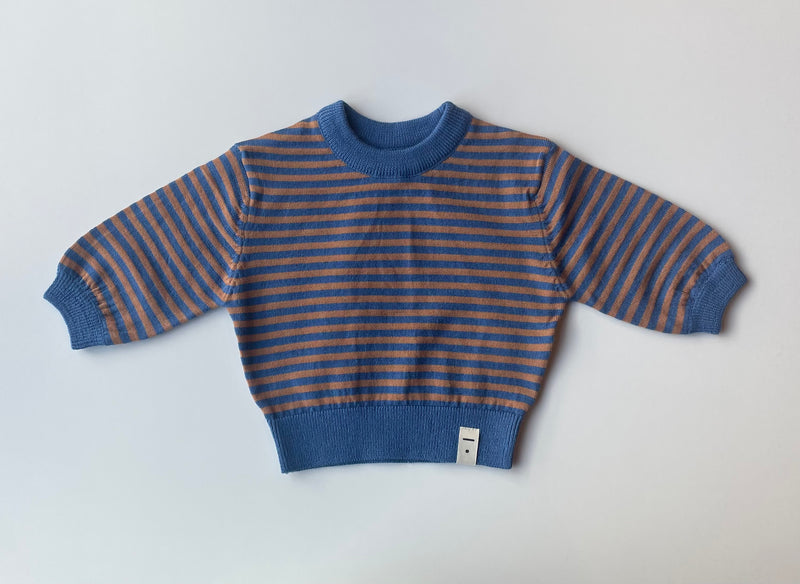 Baby Knitted Sweater | Blue Moon/Biscuit