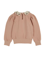 Cherry Embroidered Collar Sweatshirt | Blush