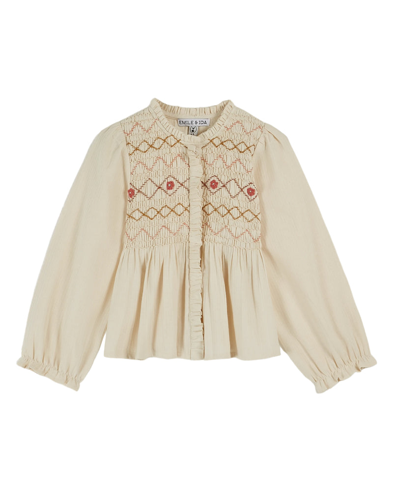 Smocked Blouse | Cream