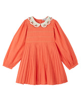 Smocked Dress w. Crochet Collar | Watermelon