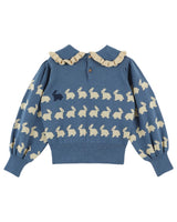 Bunny Jacquard Sweater | Blue