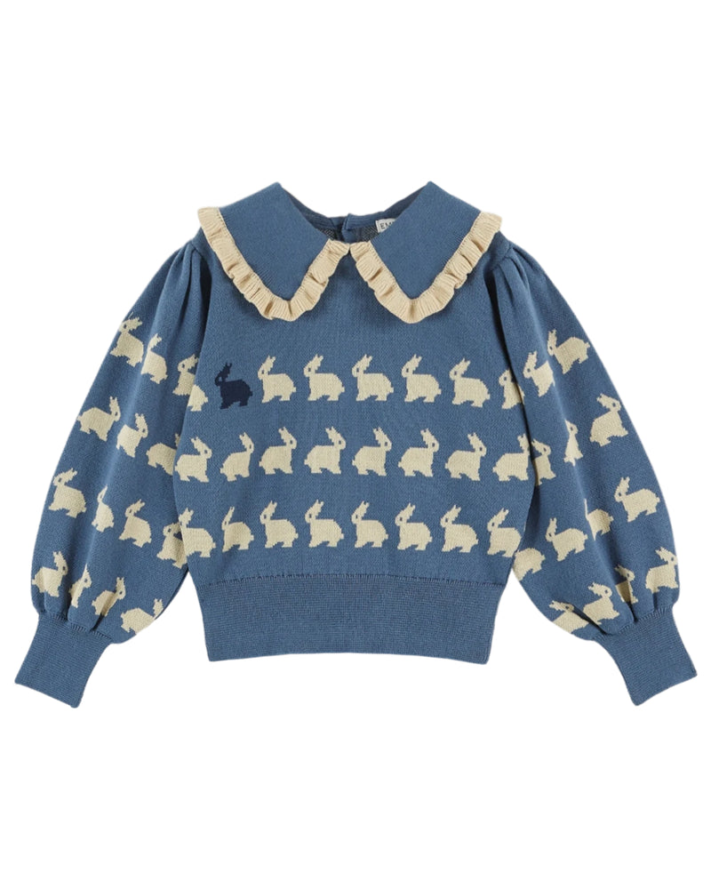 Bunny Jacquard Sweater | Blue