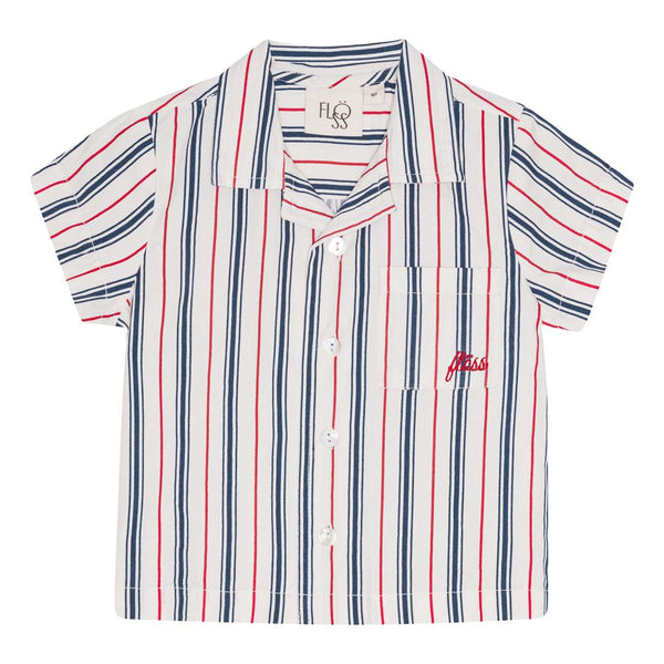 Miles SS Shirt | Red/Blue Stripes