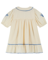 Ecru Embroidered Scalloped Dress