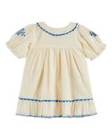 Ecru Embroidered Scalloped Dress