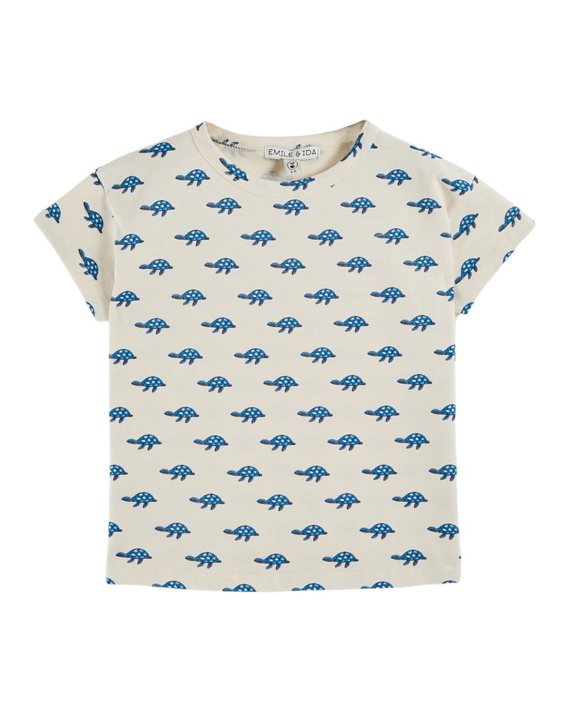 Ecru organic cotton turtles T-shirt | Tortue