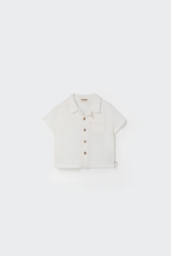 Baby Soft Gauze Short Sleeves Shirt | Ivory