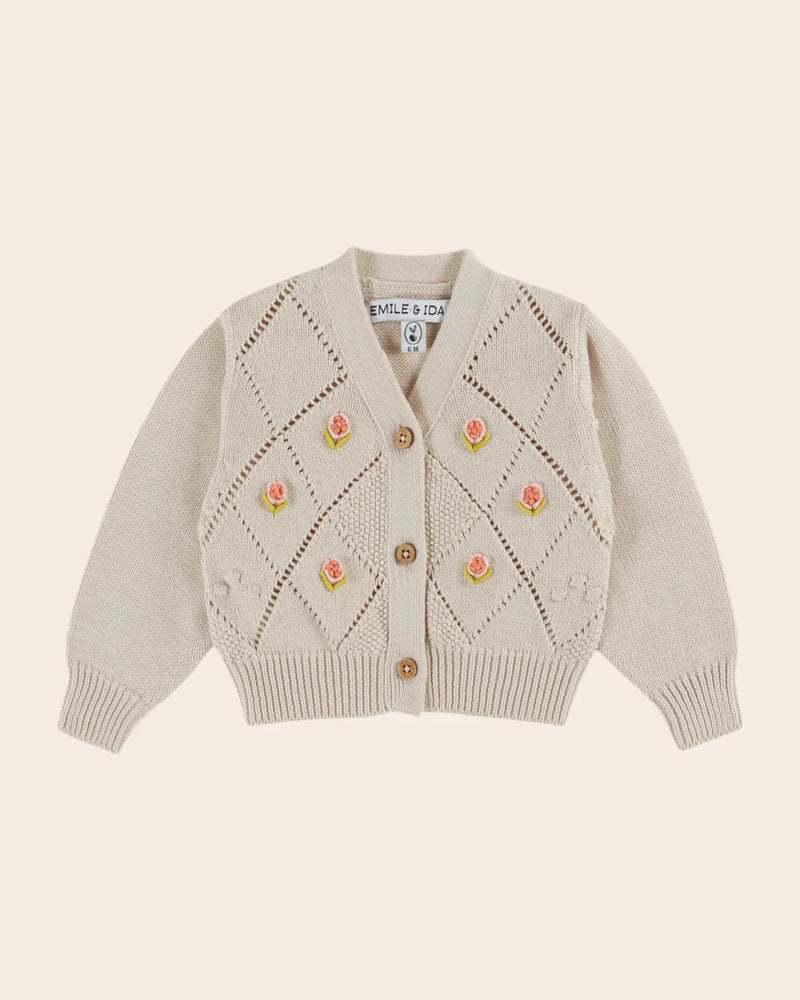 Cardigan Brode Main | Ecru