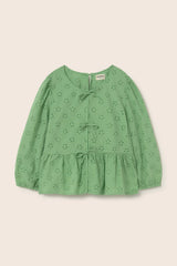 Alma Blouse | Green-Swiss Embroidery Cotton