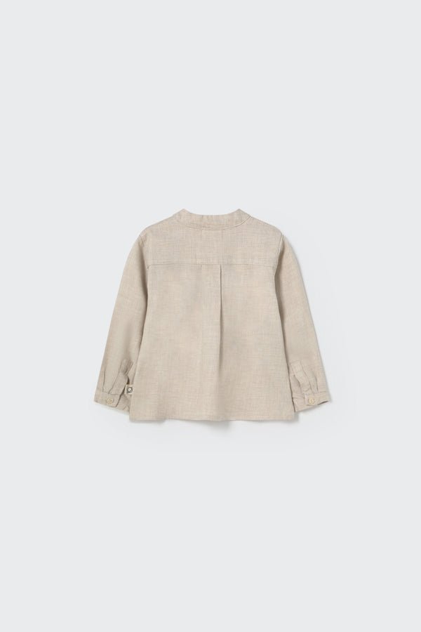 Aveiro Flannel Shirt | Stone Melange Flannel