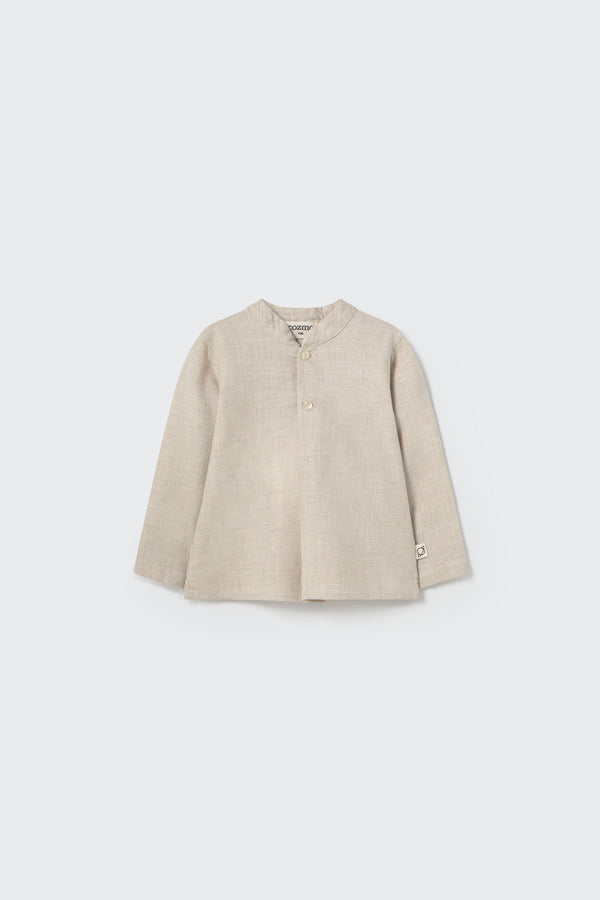 Aveiro Flannel Shirt | Stone Melange Flannel
