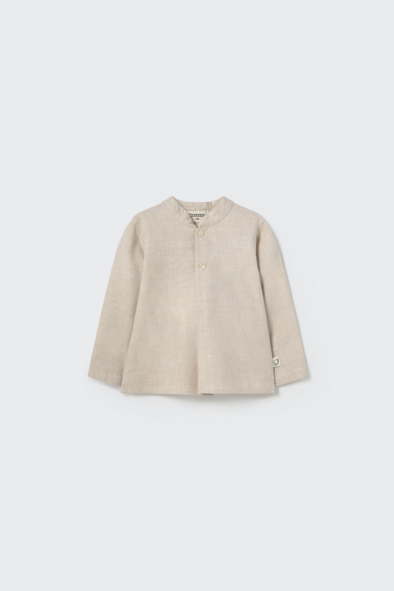 Aveiro Flannel Shirt | Stone Melange Flannel