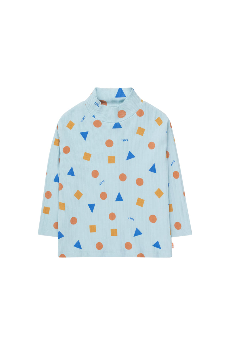 Geometric Mockneck | Warm Blue