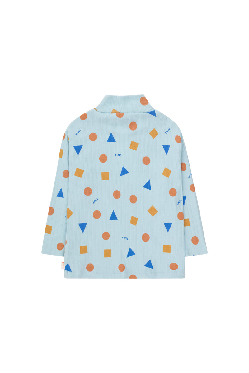 Geometric Mockneck | Warm Blue