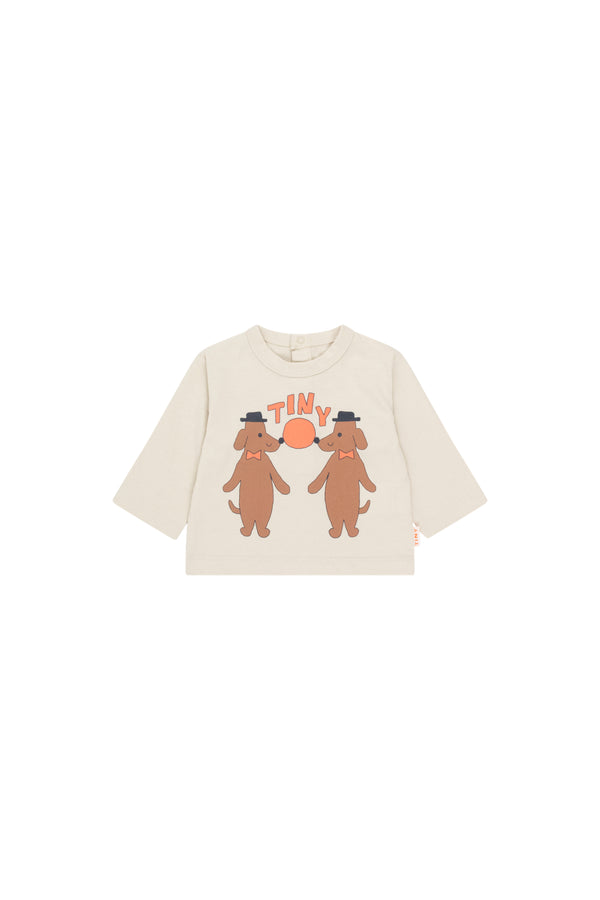 Tiny Dogs Baby Tee | Warm Grey