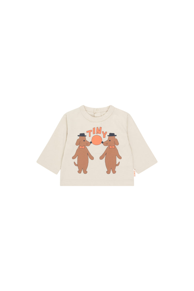 Tiny Dogs Baby Tee | Warm Grey