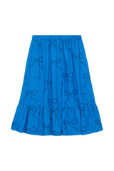 Bows Satin Long Skirt | Blue