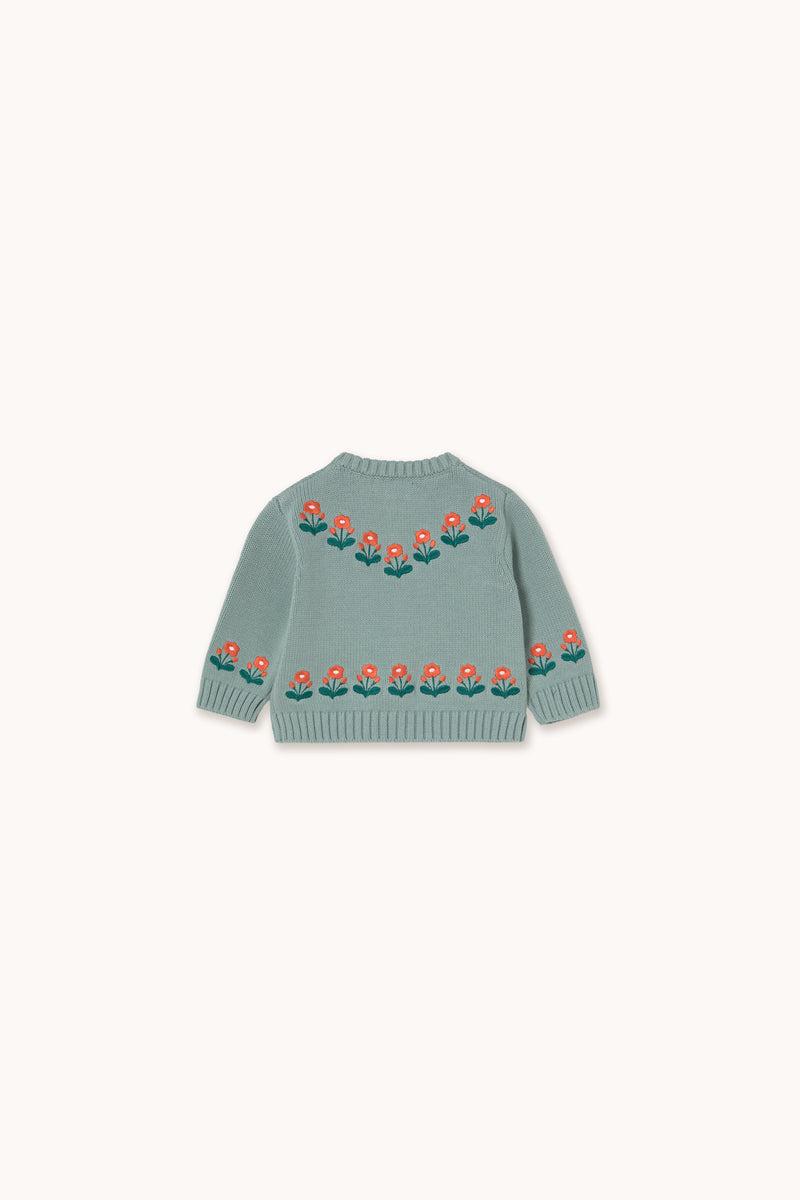 Flowers Baby Cardigan | Sage