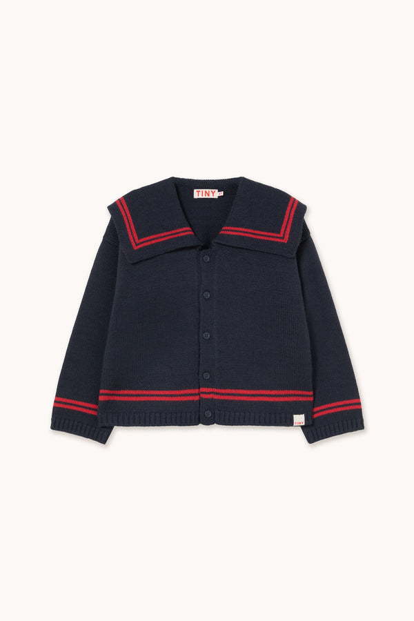 Stripes Tiny Cardigan | Navy