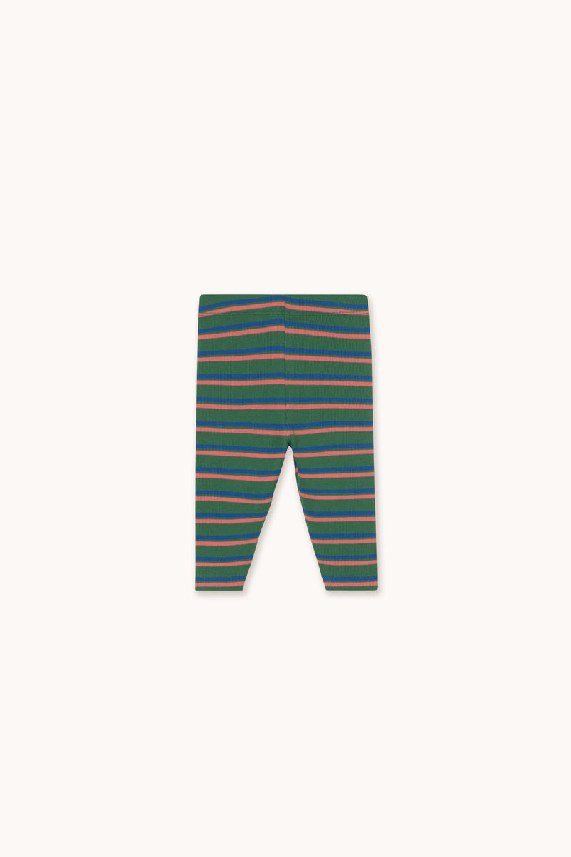 Duo Stripes Rib Baby Pant| Dark Green