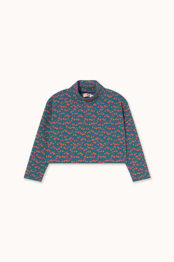 Mini Apples Rib Mockneck | Light Navy