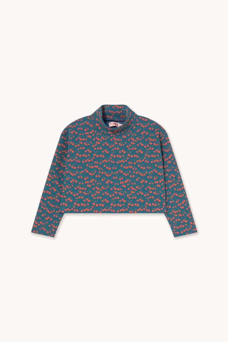 Mini Apples Rib Mockneck | Light Navy