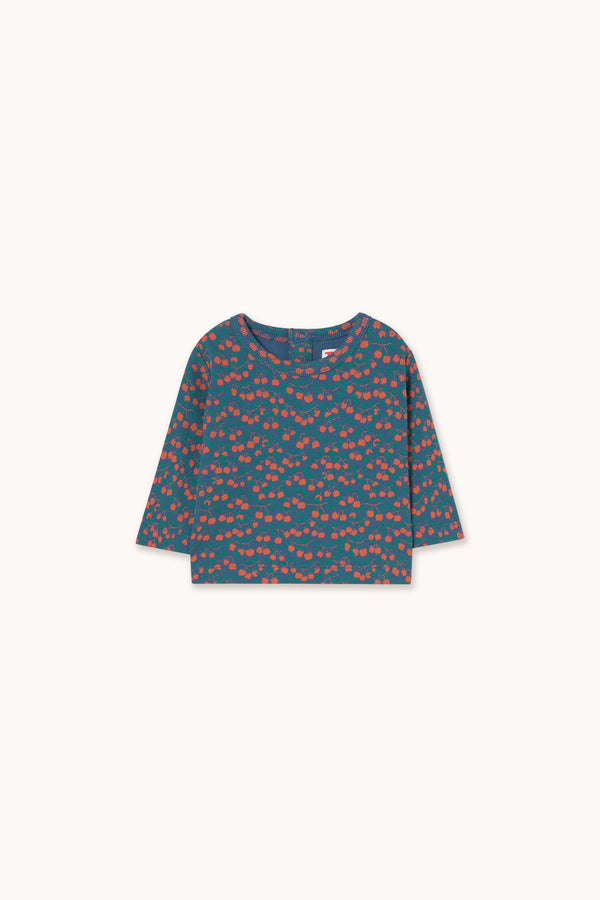 Mini Apples Rib Baby Tee | Light Navy