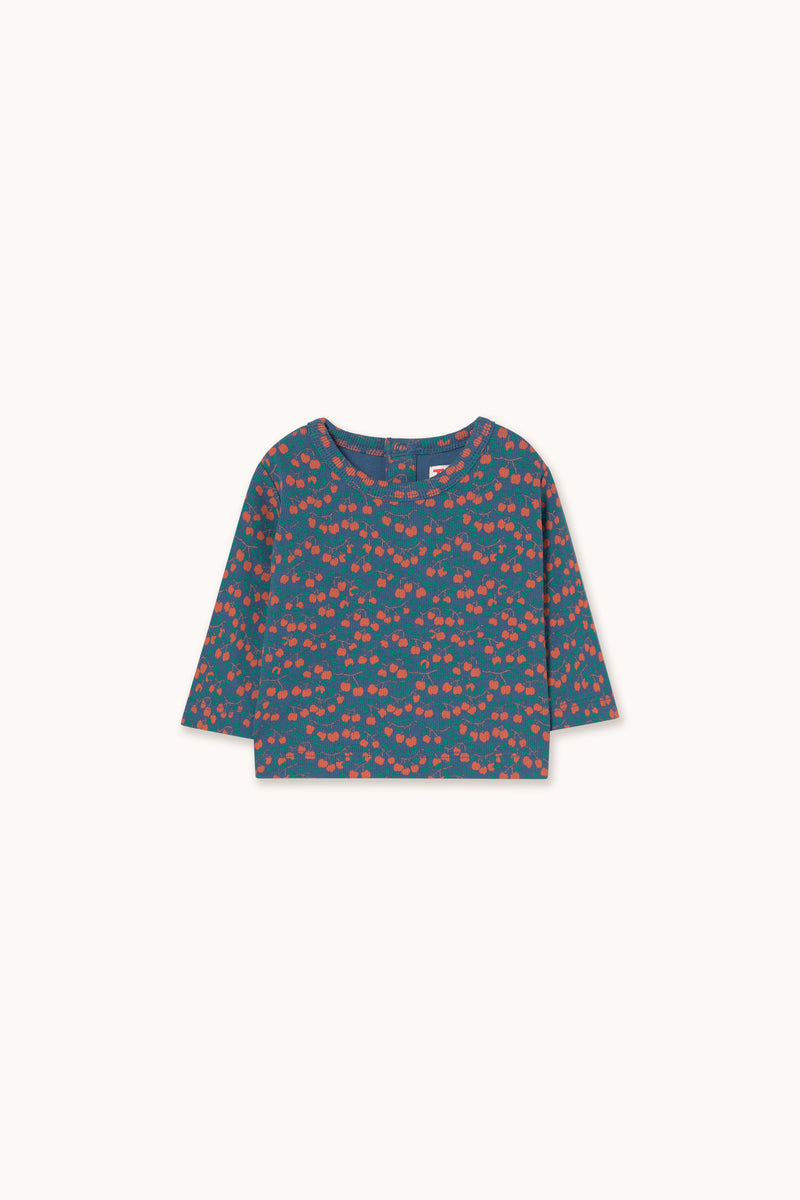 Mini Apples Rib Baby Tee | Light Navy