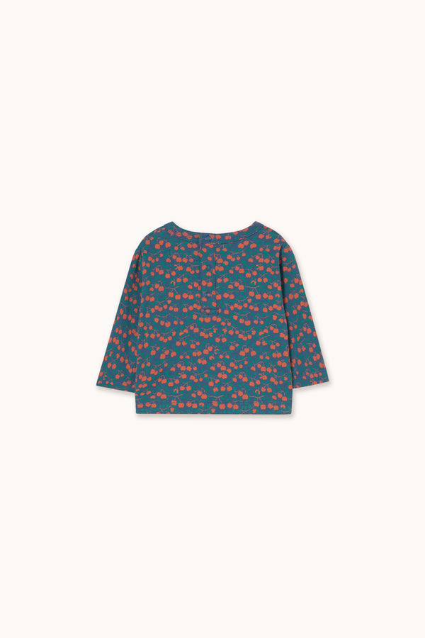 Mini Apples Rib Baby Tee | Light Navy