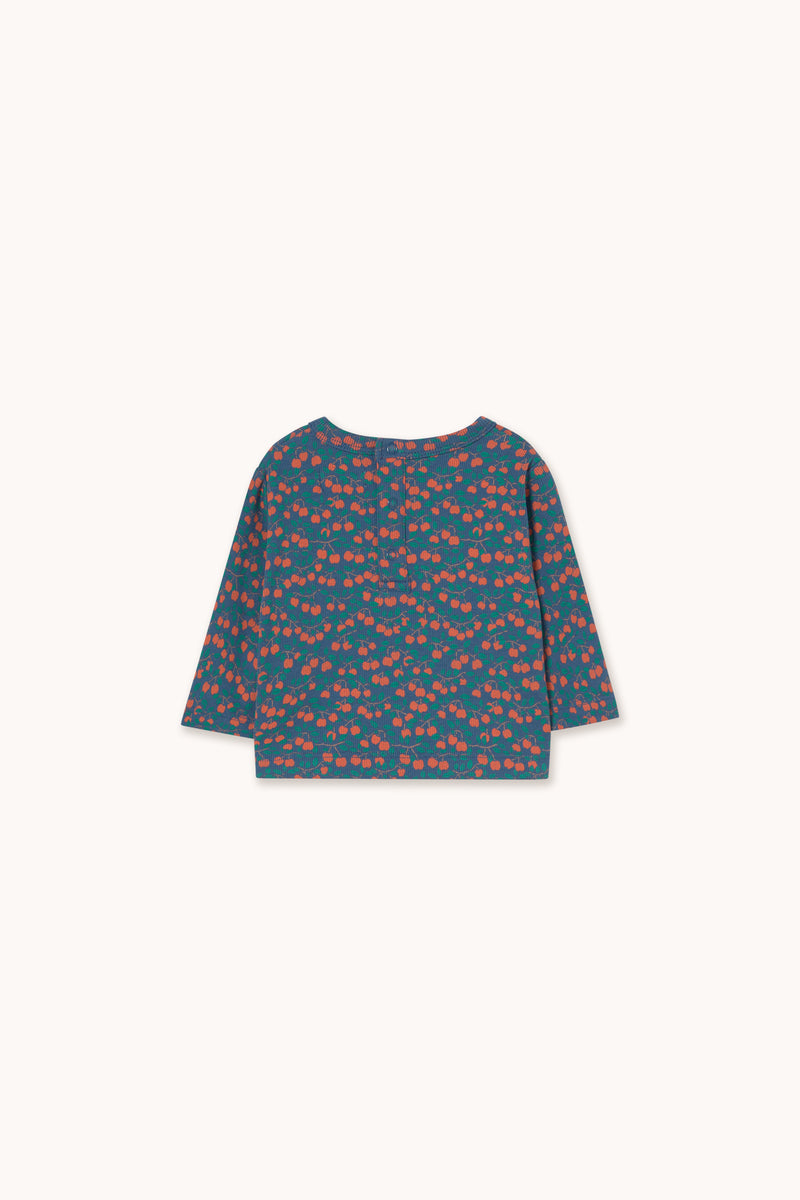 Mini Apples Rib Baby Tee | Light Navy