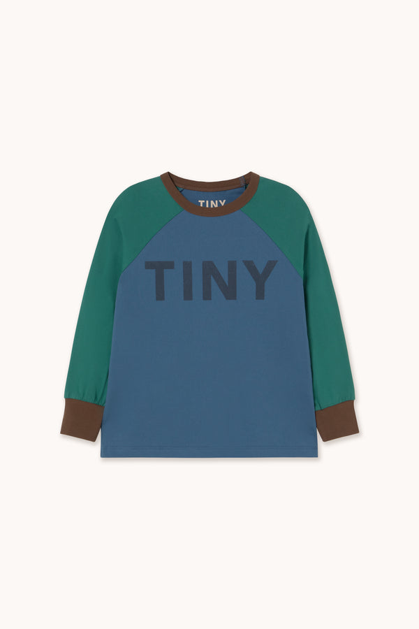 Tiny Color Block Raglan Sleeve Tee | Blue