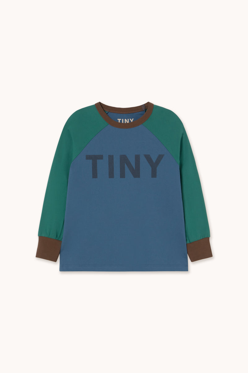 Tiny Color Block Raglan Sleeve Tee | Blue