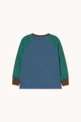 Tiny Color Block Raglan Sleeve Tee | Blue