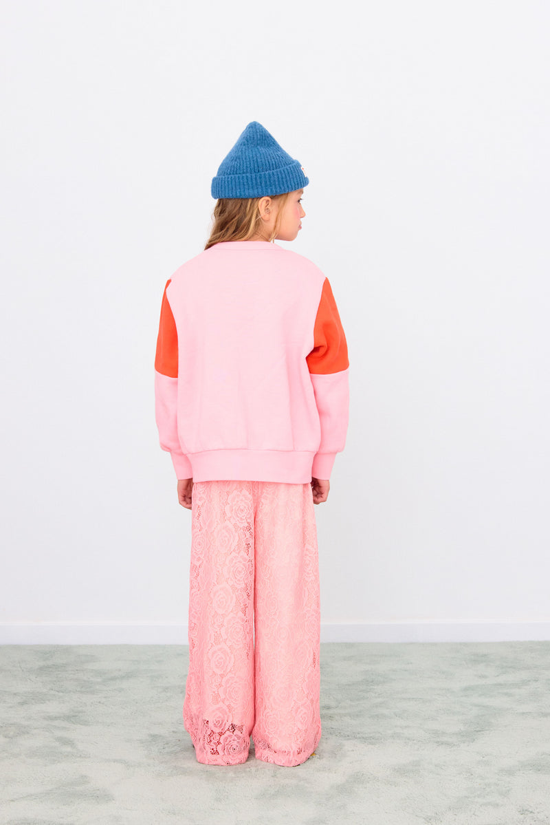 Tiny Color Block Sweatshirt | Pink