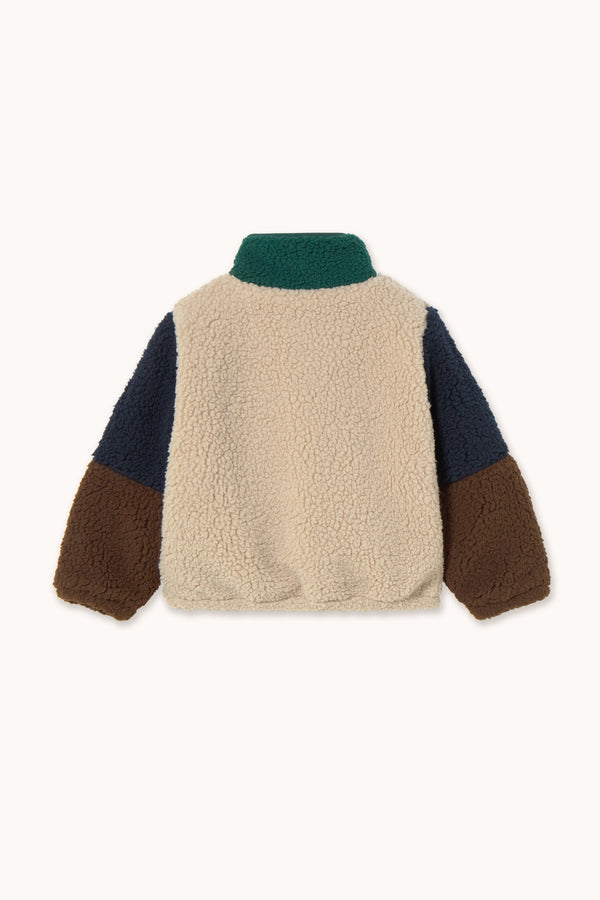 Color Block Polar Sherpa Jacket | Dark Green