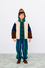 Color Block Polar Sherpa Jacket | Dark Green