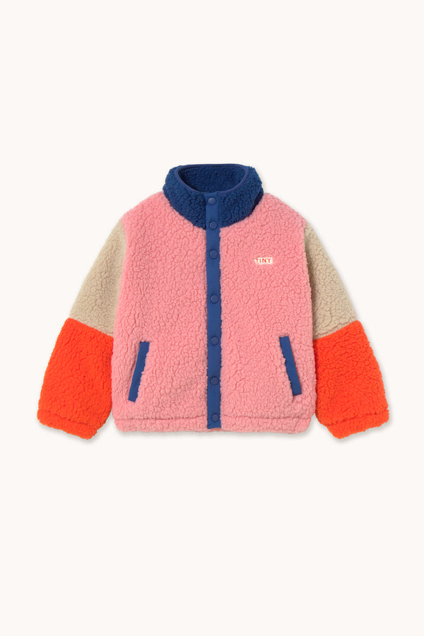 Color Block Polar Sherpa Jacket | Dark Blue