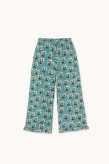 White Bouquet Frilled Pant | Teal